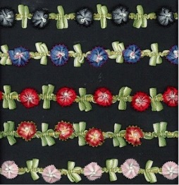 Flowerribbon with pearl 15 mm, 15 yard